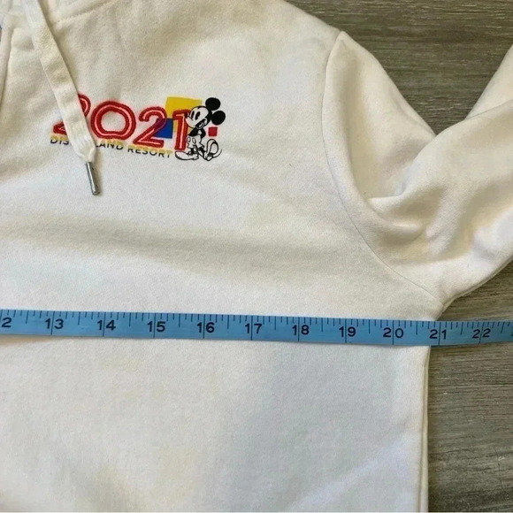Disney Sweater Womens L White Mickey Mouse Full Zip Hoodie‎ Sweatshirt Ladies - Picture 10 of 11